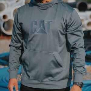 CAT Catapillar Men's H20 Defender Hoodie Sweatshirt Pullover Gray Size Large